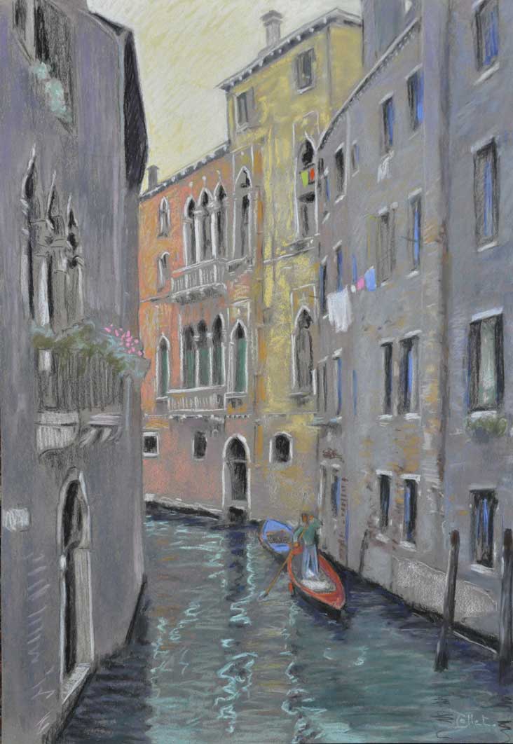 Venise, la barque rouge