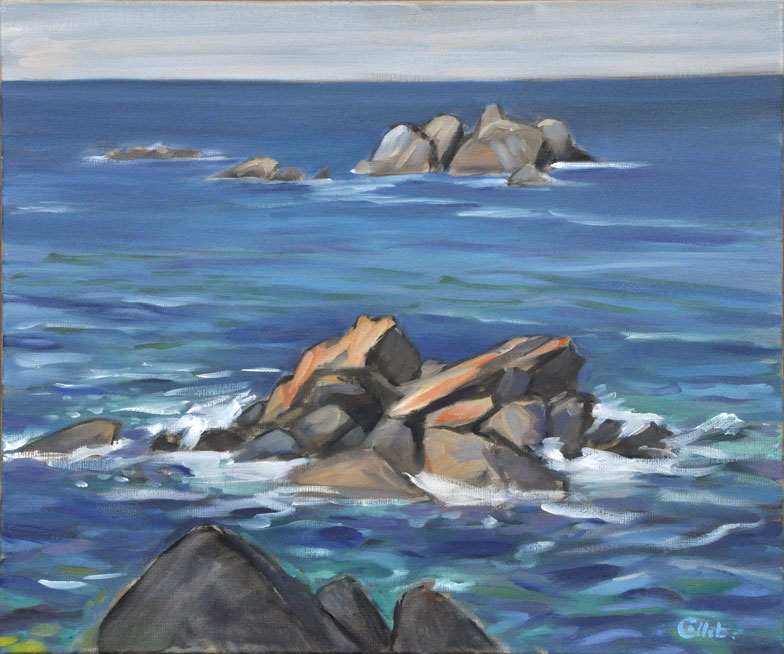 rochers dans les vagues