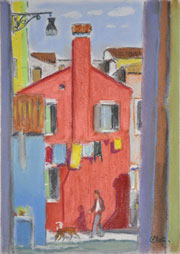 Burano, maison rouge