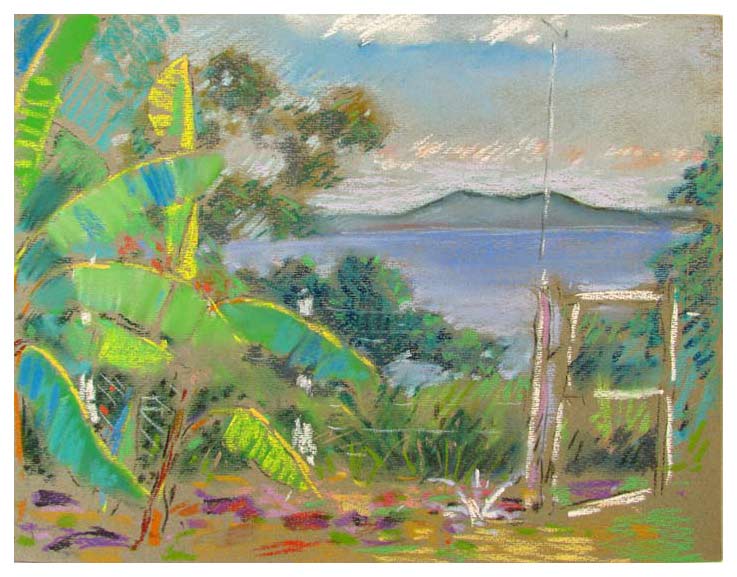 paysage de Guadeloupe, pastels