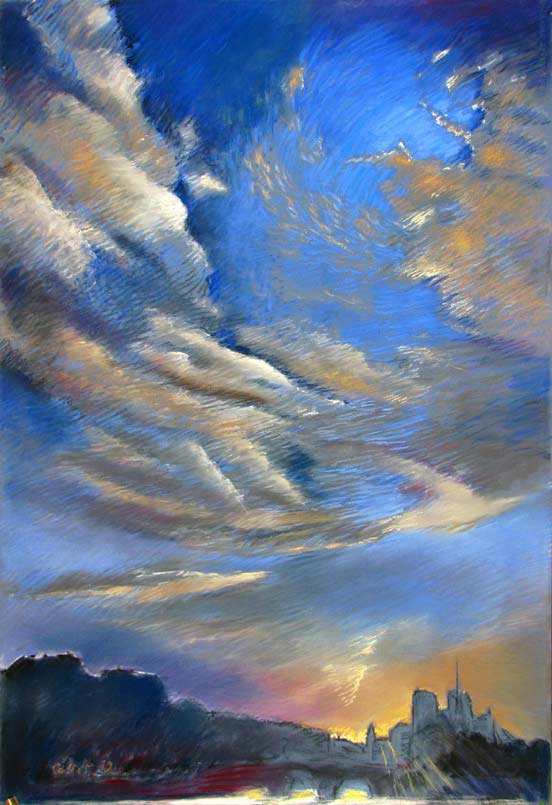 peinture de nuages, ciel