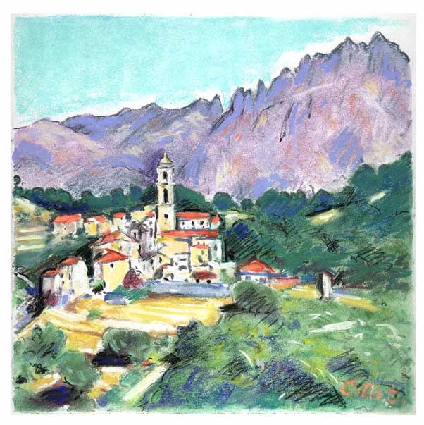 peinture de Corse,dessin de voyage